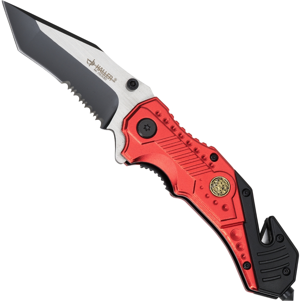 Haller Pocket Knife Rescue VI Red 20cm 440 Steel Folding Knife | eBay