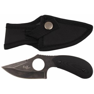 FoX Outdoor Messer mit feststehender Klinge Fingerloch 16,5cm